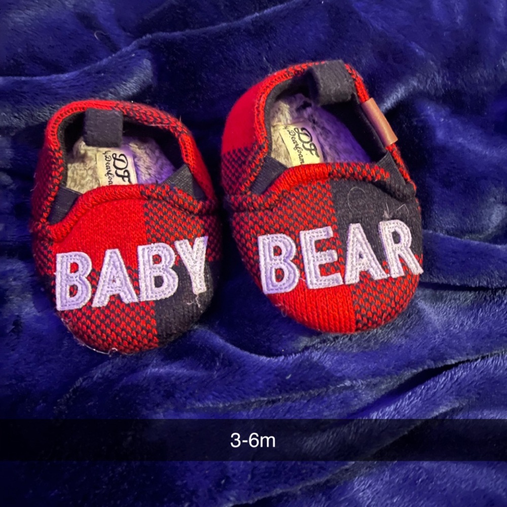 Baby Bear Red and Black Plaid Shoes